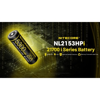 Nitecore NL2153HPi 5300mAh 21700 Li-ion rechargeable battery 3.6V