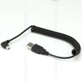 USB 90 degrees Cable Coiled to Mini USB 90cm