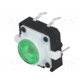 Microswitch TACT; SPST-NO; Positions: 2; 0.05A/12VDC; THT; LED