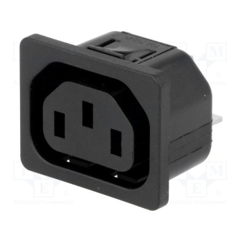 Connector: AC supply; socket; female; 10A; 250VAC; IEC 60320