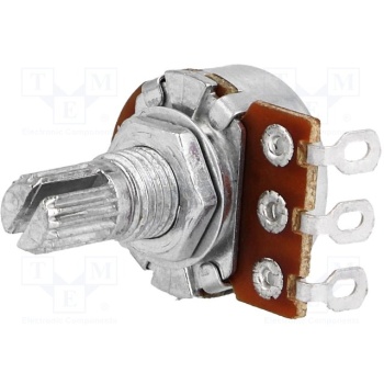 Potentiometer: shaft; single turn; 100kΩ; 63mW; ±20%; on cable; 6mm