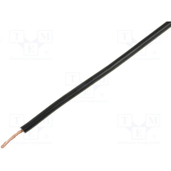Wire; stranded; Cu; 1x0,75mm2; PVC; black; 250V; -20÷80°C; Class: 6
