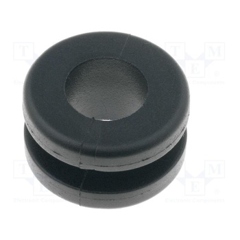 Grommet; Ømount.hole: 11mm; Øhole: 8mm; PVC; black; -30÷60°C; D: 9mm