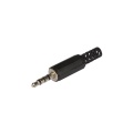 3.5mm male jack connector - black stereo - 4 contacts