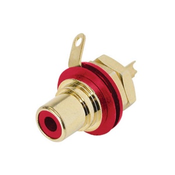 Rean - phono receptacle (rca) - gold plated contacts - red