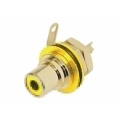 Rean - phono receptacle (rca) - gold plated contacts - yellow