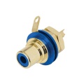 Rean - phono receptacle (rca) - gold plated contacts - blue