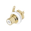 Rean - phono receptacle (rca) - gold plated contacts - white