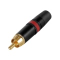 Neutrik - phono plug (rca) - gold plated contacts - red color marking ring
