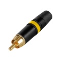 Neutrik - phono plug (rca) - gold plated contacts - yellow color marking ring