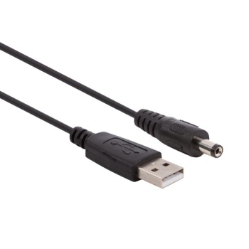 Usb 2.0 a male to dc 2.1 x 5.5 mm male power cable - black - 1 m
