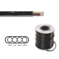 Telephone cable 4 x 0.08mm black flat, length on reel : 100m