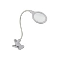 Led desk lamp with clip and magnifying glass - 5 dioptre - 6 w - 30 leds - white