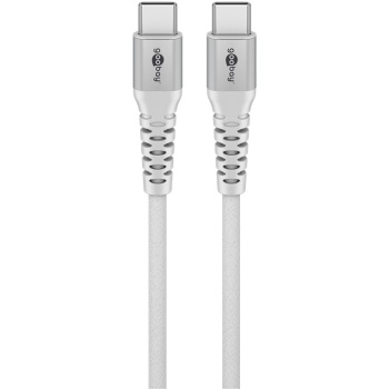 USB-C™ Supersoft Textile Cable with Metal Plugs, 1 m, white