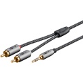 Audio Adapter Cable AUX, 3.5 mm Jack to Stereo RCA Plug, 5 m