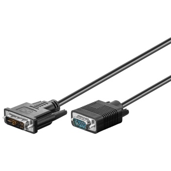 DVI-I/VGA Full HD Cable, nickel-plated