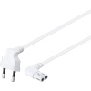Connection Cable Euro Plug Angled at Both Ends, 1 m, White