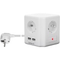 4-Way Socket Cube with Switch and USB