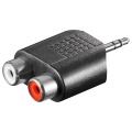 RCA Adapter, AUX Jack, 3.5 mm Male to 2x Stereo Female