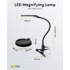 LED Magnifying Lamp with Base and Clamp, 6 W, black