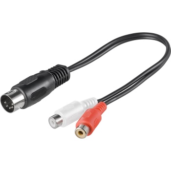 Audio Cable Adapter, DIN Male to Stereo RCA Female