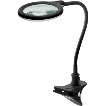 LED Magnifying Lamp with Clamp, 6 W, black