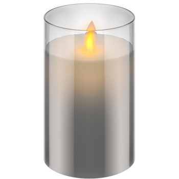 LED Real Wax Candle in Glass, 7.5 x 12.5 cm