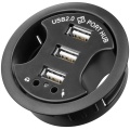 3 Port USB 2.0 Hi Speed In-Desk HUB + Audio