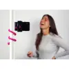 Селфи палка с Bluetooth пультом - легко гнётся Розовая