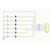 Led module on a breadboard, Red