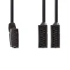 Adapter SCART plug-2*SCART socket A/V 0.2m Black