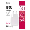 USB laadija USB-A pesa QC3.0 2.4A 18W valge
