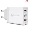 Adapter 3xUSB-A QC3.0 12V/1.5A, 5V/2x2.4A, valge, plug-in