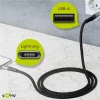 USB-A - Lightning tekstiil kaabel 1m 3A MFI hall