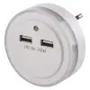 USB laadija USB-A 2xUSB-A pesad 2.4A 12W valge