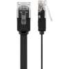 Patch cable flat 10m, CAT6 U/UTP Cu AWG32 PVC Black