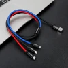 USB-A - USB-C, Lightning, Micro-USB kaabel 1.2m kolmikkaabel