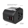 Travel adapter 200 countries, 2x USB-A, USB-C, fuse 8A PD QC3.0