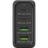 USB charger 2xUSB-A 2xUSB-C ports QC3.0 PD 68W PPS black