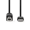 USB Cable, USB 2.0, USB-C™ Male, USB-B Male, 480 Mbps
