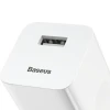 USB Charger USB-A Port 24W Baseus QC3.0 White