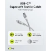 USB-C - USB-C 2.0 textile cable 3m 3A white