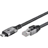 USB-C 3.1 RJ45 ethernet cable 2m 1Gbps gray textile