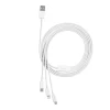USB-A - USB-C, Lightning, Micro-USB kaabel 1.5m valge, kolmikkaabel