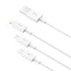 USB-A - USB-C, Lightning, Micro-USB kaabel 1.5m valge, kolmikkaabel