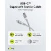 USB-C - USB-C 2.0 textile cable 0.5m 3A white