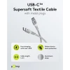 USB-C - USB-C 2.0 tekstiil kaabel 1m 3A valge