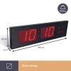Digital wall clock, day of the month 125mm, red numbers