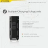 Flashlight keychain 700lm with 500mAh battery IP54 black