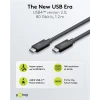 USB-C - USB-C 4.0 kaabel 1.2m 240W 80GBPS Thunderbolt must